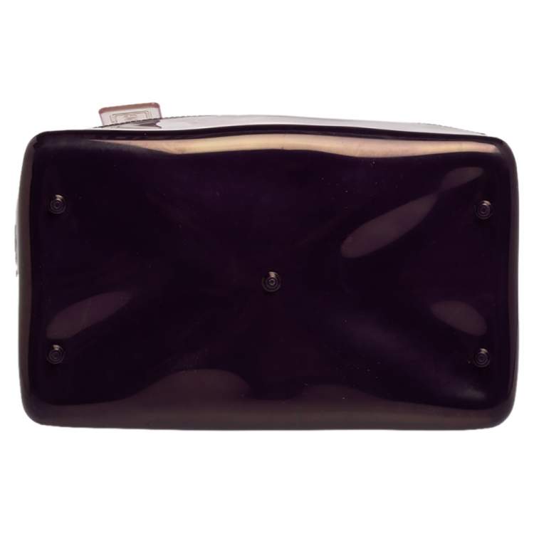 Pre Owned Furla Purple Rubber Medium Candy Satchel