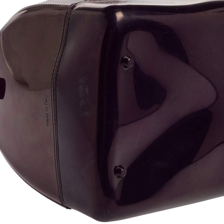 Pre Owned Furla Purple Rubber Medium Candy Satchel