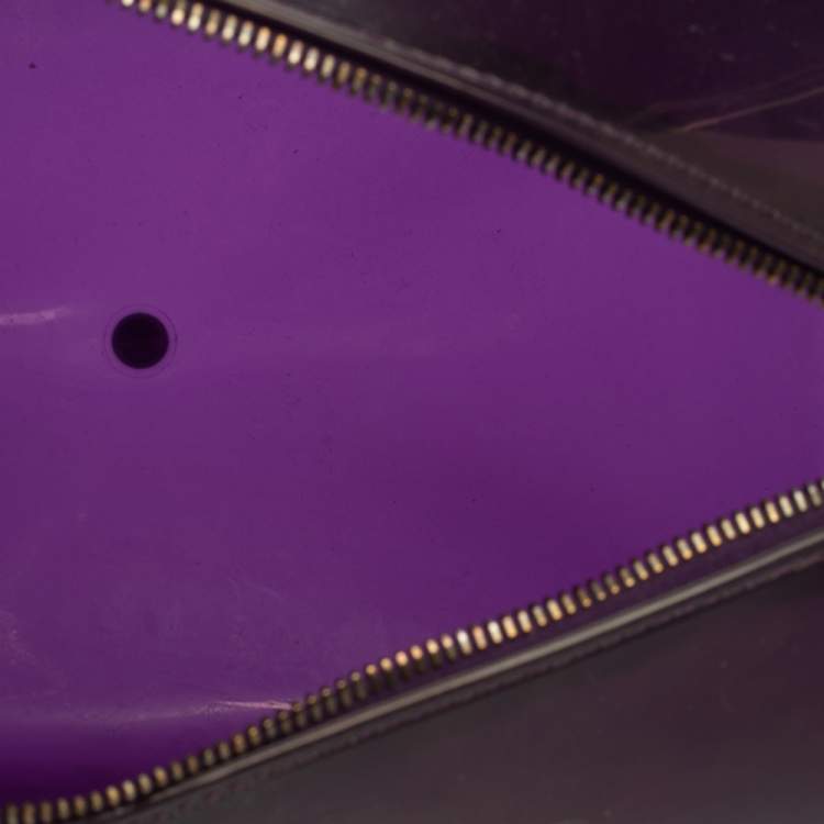 Pre Owned Furla Purple Rubber Medium Candy Satchel