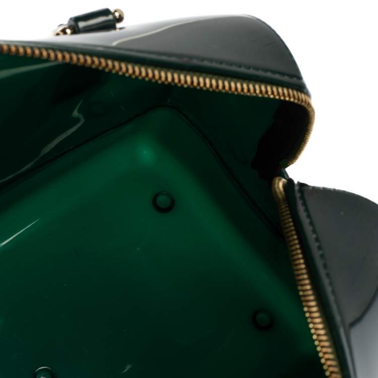 Pre Owned Furla Dark Green Rubber Candy Mini Satchel