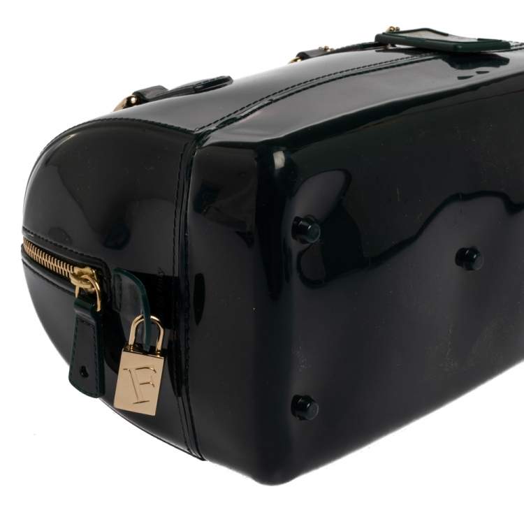 Pre Owned Furla Dark Green Rubber Candy Mini Satchel