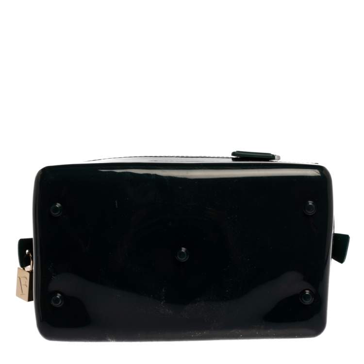 Pre Owned Furla Dark Green Rubber Candy Mini Satchel