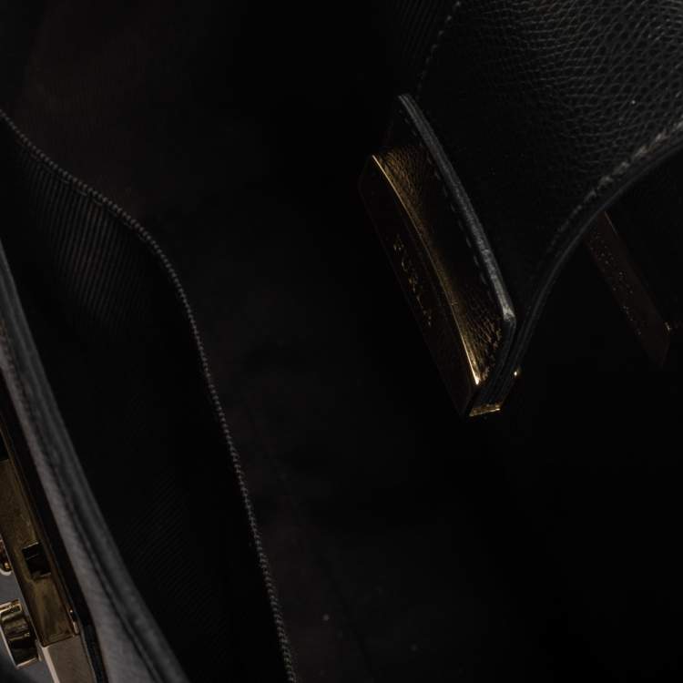 Pre Owned Furla Black Leather Metropolis Tote