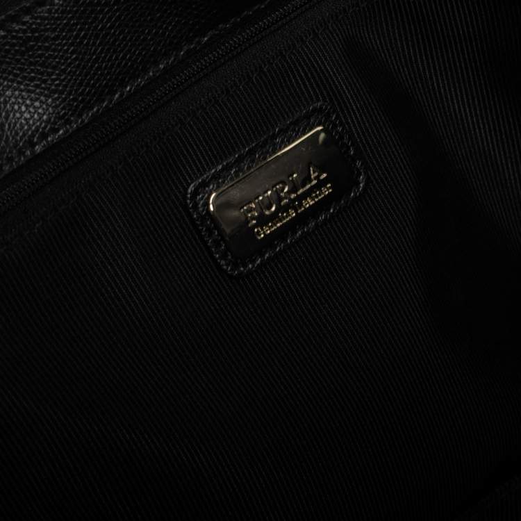 Pre Owned Furla Black Leather Metropolis Tote