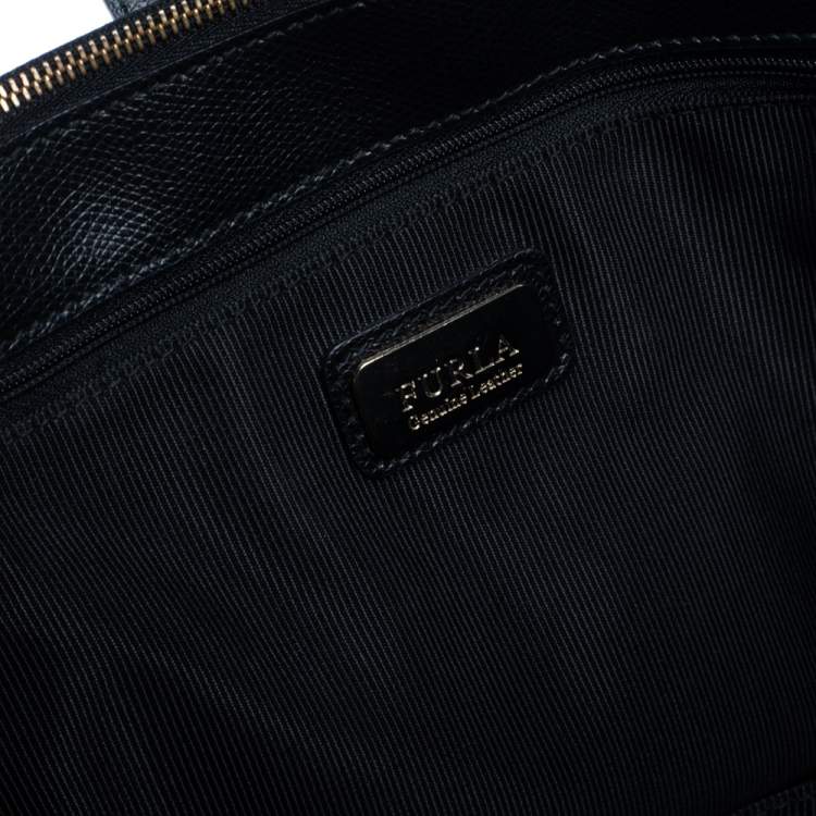 Pre Owned Furla Black Leather Metropolis Tote