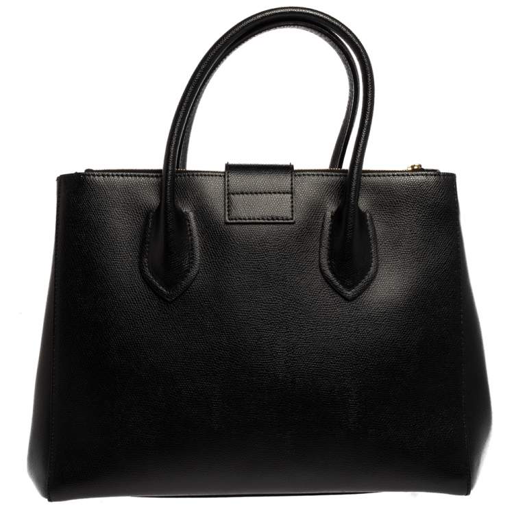 Pre Owned Furla Black Leather Metropolis Tote