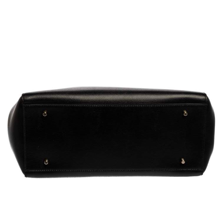 Pre Owned Furla Black Leather Metropolis Tote