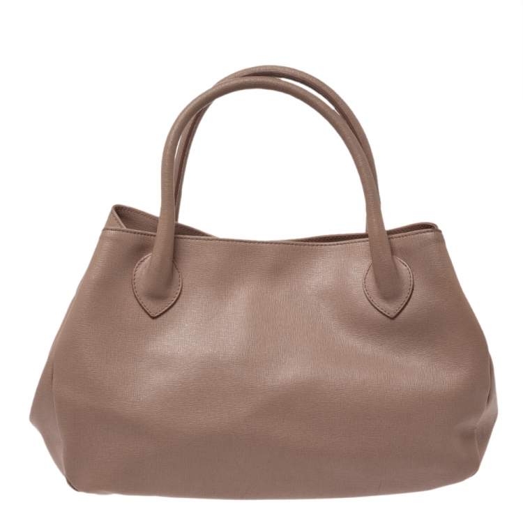 Pre Owned Furla Beige Leather Giselle Tote
