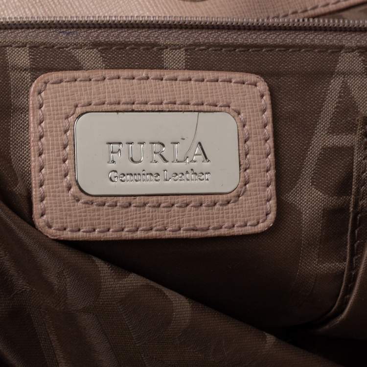 Pre Owned Furla Beige Leather Giselle Tote