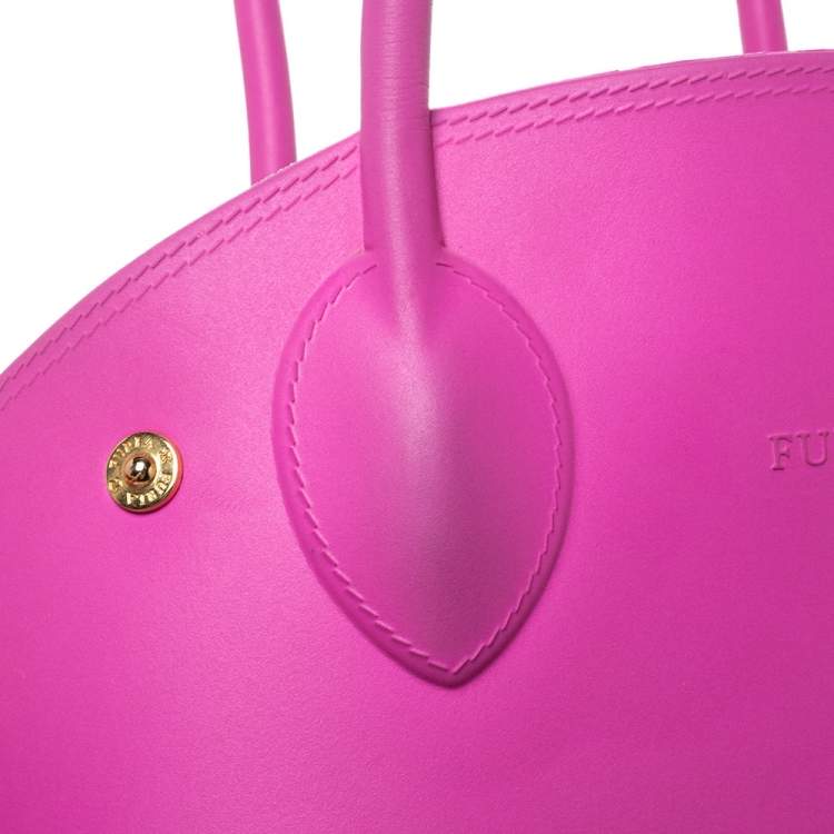 Pre Owned Furla Pink Rubber Bugatti Satchel