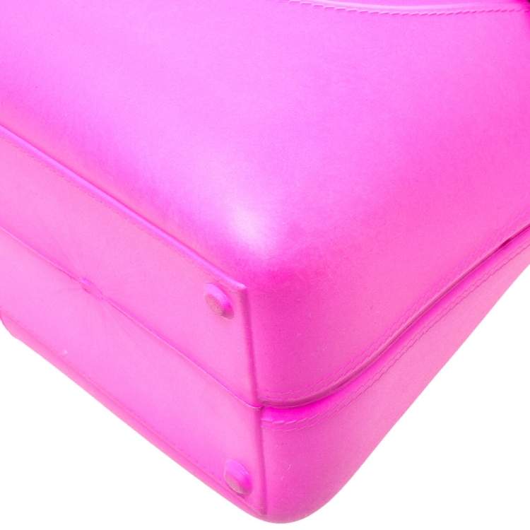 Pre Owned Furla Pink Rubber Bugatti Satchel