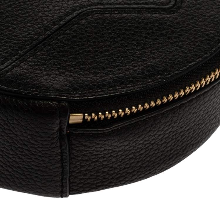 Pre Owned Furla Black Leather Mini Perla Round Crossbody Bag
