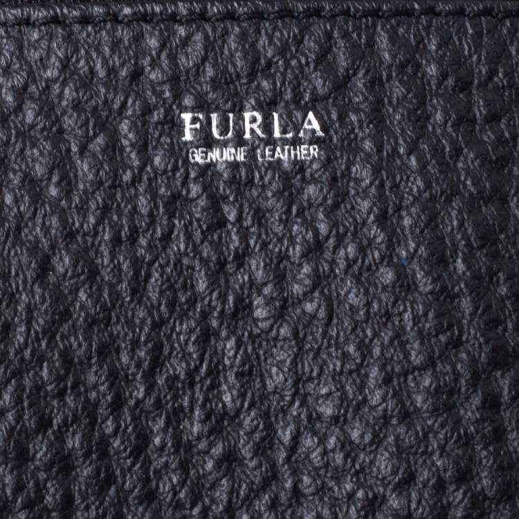 Pre Owned Furla Black Leather Drawstring Bucket Bag