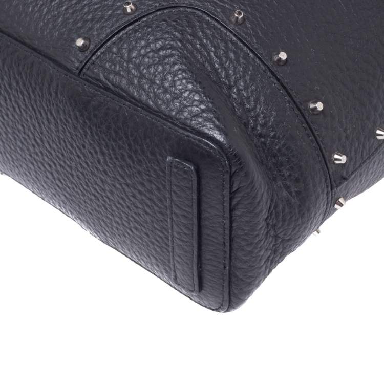 Pre Owned Furla Black Leather Drawstring Bucket Bag