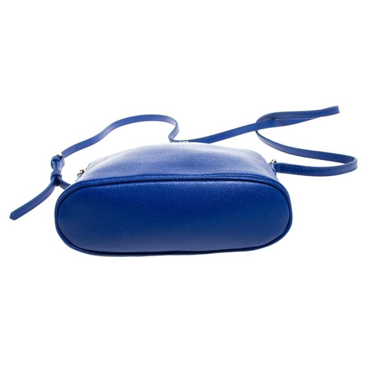 Pre Owned Furla Royal Blue Leather Miky Shoulder Bag