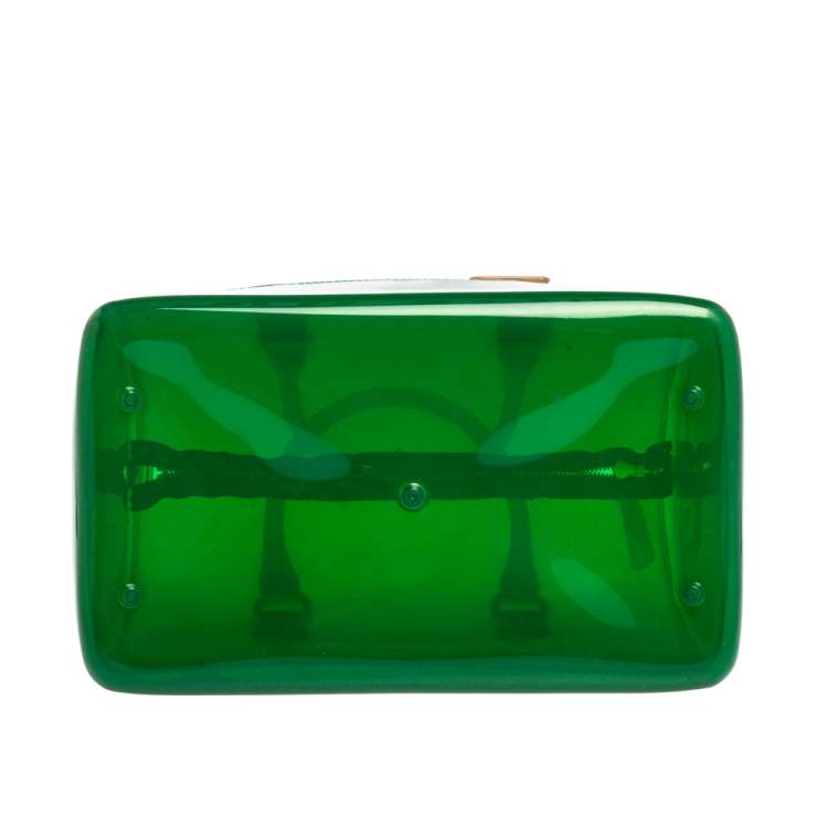 Pre Owned Furla Green Rubber Medium Candy Satchel