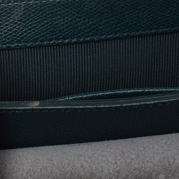 Pre Owned Furla Deep Green Leather Mini Metropolis Chain Shoulder Bag