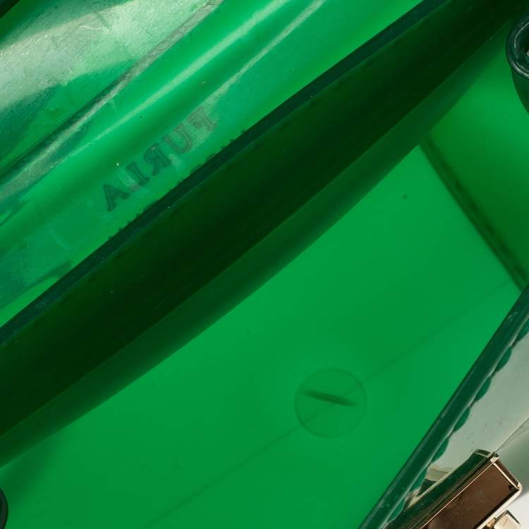 Pre Owned Furla Green Rubber Candy Bon Bon Crossbody Bag