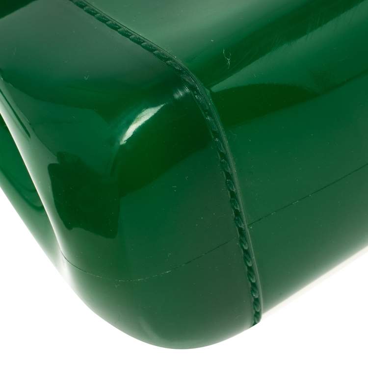 Pre Owned Furla Green Rubber Candy Bon Bon Crossbody Bag