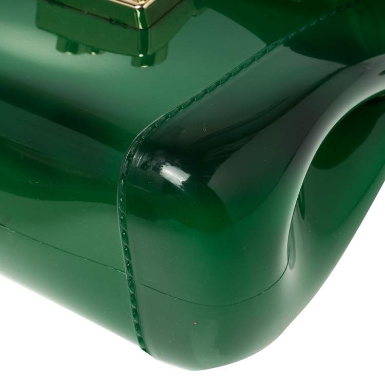 Pre Owned Furla Green Rubber Candy Bon Bon Crossbody Bag