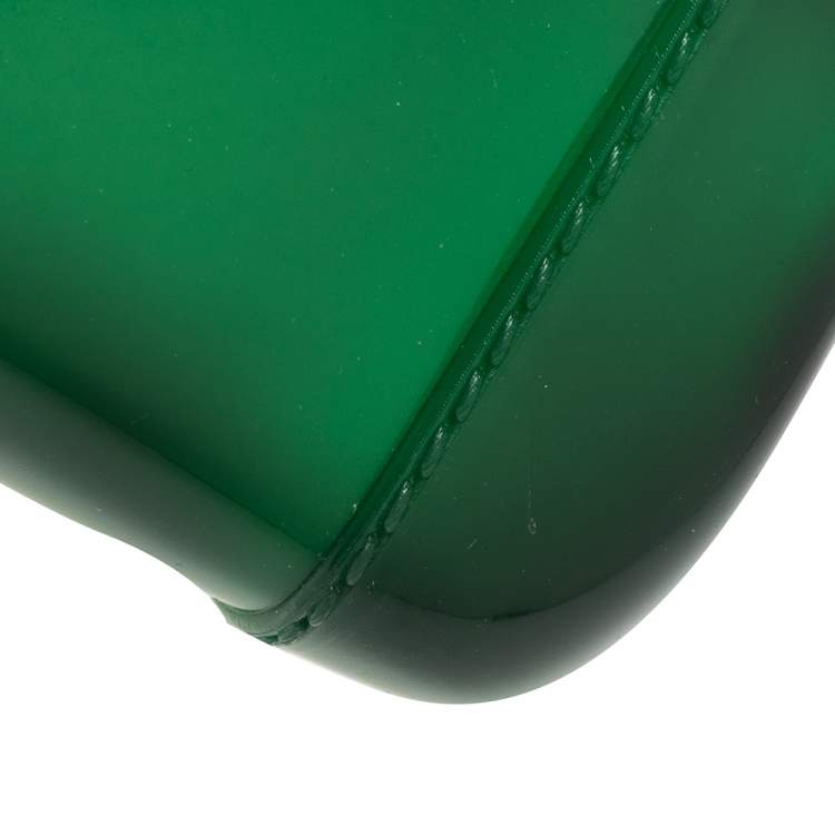 Pre Owned Furla Green Rubber Candy Bon Bon Crossbody Bag