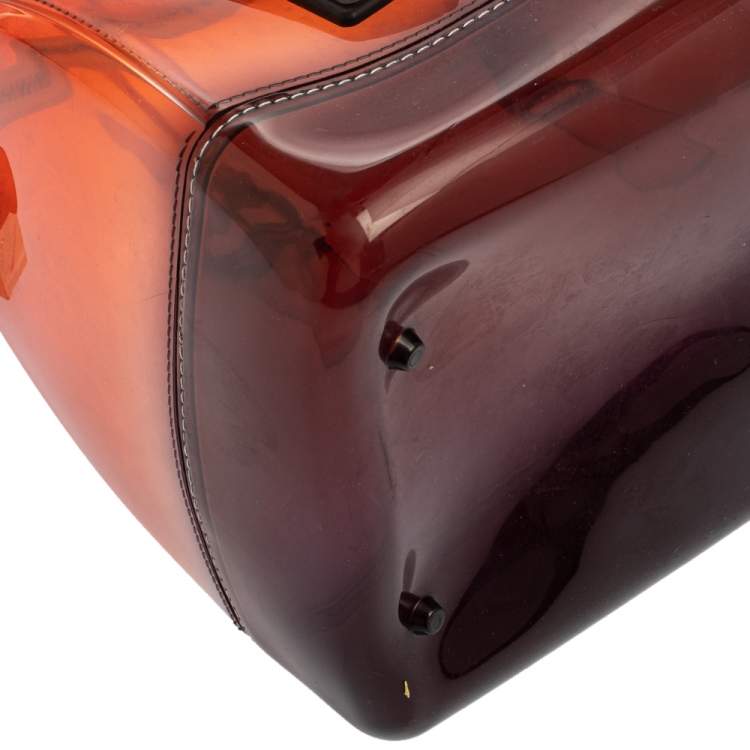Pre Owned Furla Orange/Purple Ombre Rubber Candy Satchel