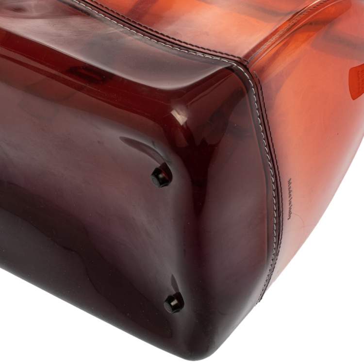 Pre Owned Furla Orange/Purple Ombre Rubber Candy Satchel