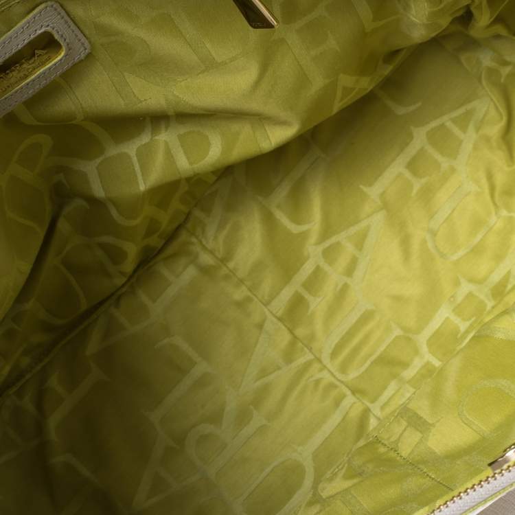 Pre Owned Furla Beige/Cetrine Leather Shopper Tote