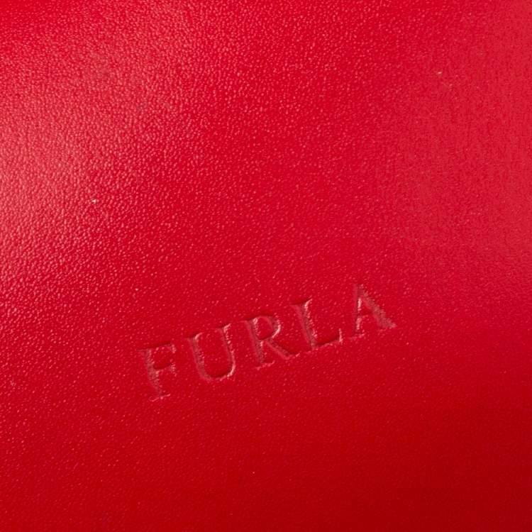 Pre Owned Furla Red Leather Buckle Satchel