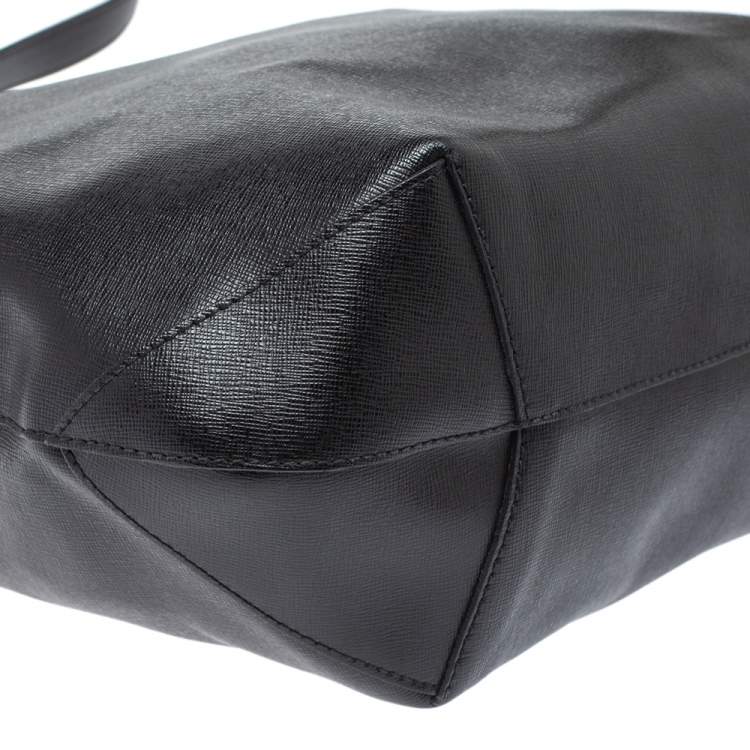 Pre Owned Furla Black Leather Alissa Tote