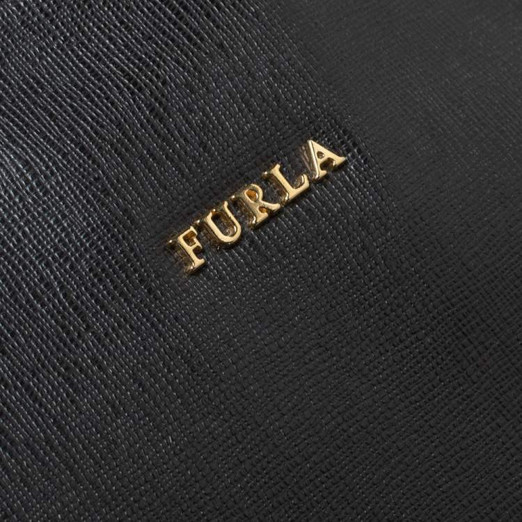 Pre Owned Furla Black Leather Alissa Tote