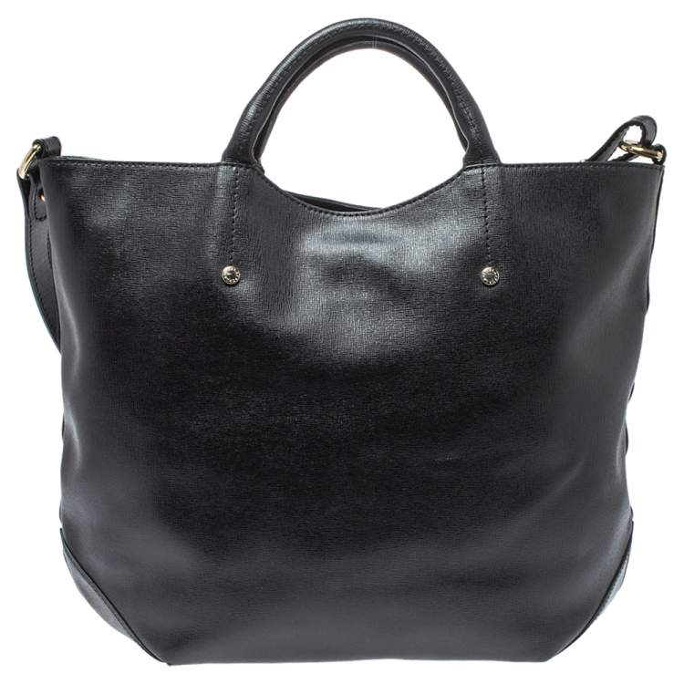Pre Owned Furla Black Leather Alissa Tote