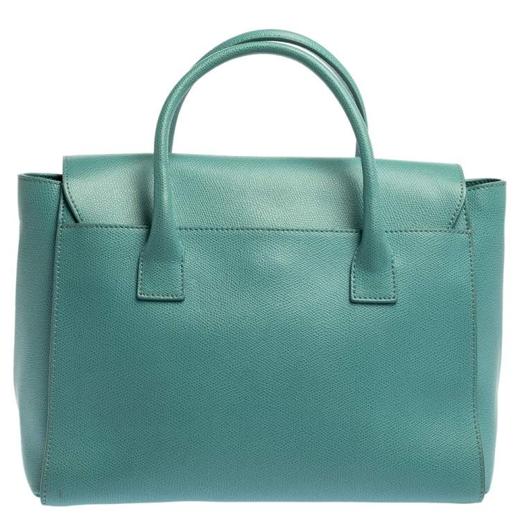 Pre Owned Furla Blue Leather Medium Metropolis Satchel