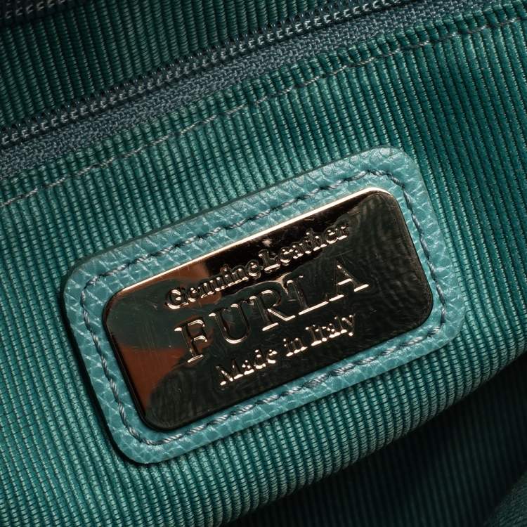 Pre Owned Furla Blue Leather Medium Metropolis Satchel