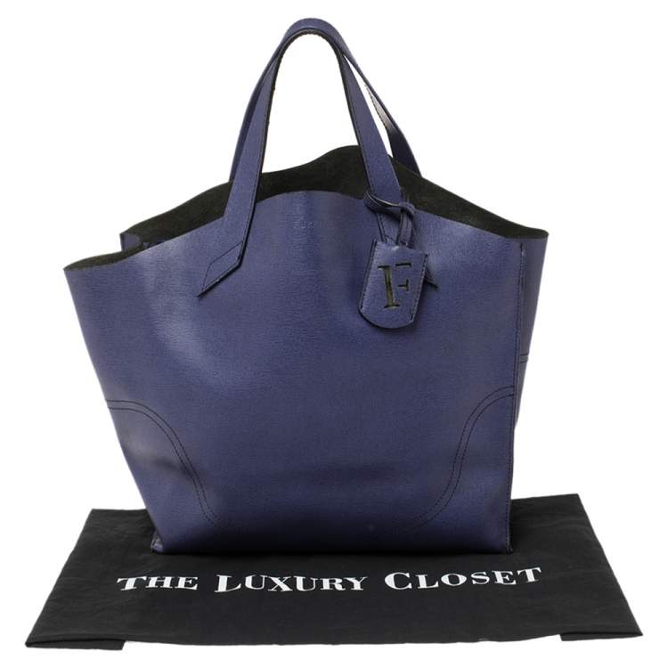 Pre Owned Furla Purple Leather Small Jucca Tote