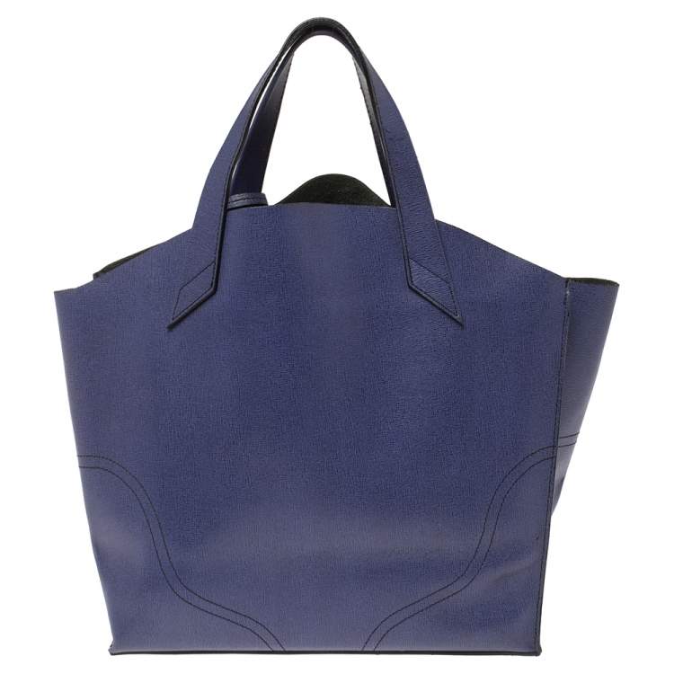 Pre Owned Furla Purple Leather Small Jucca Tote