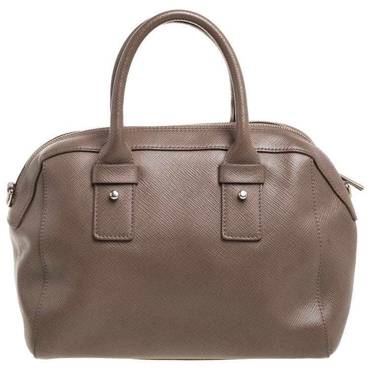 Pre Owned Furla Khaki Leather Satchel 