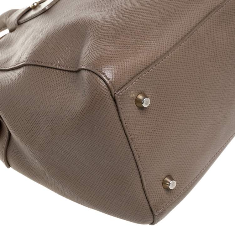 Pre Owned Furla Khaki Leather Satchel 