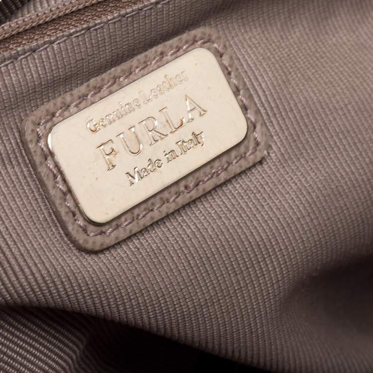 Pre Owned Furla Khaki Leather Satchel 