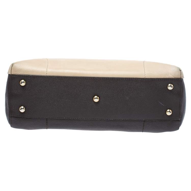 مملوكة مسبقًا Furla Brown/Beige Leather and Calfhair Satchel 