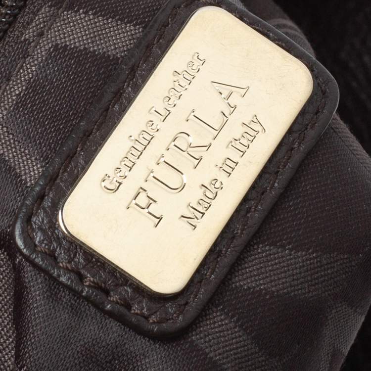 مملوكة مسبقًا Furla Brown/Beige Leather and Calfhair Satchel 