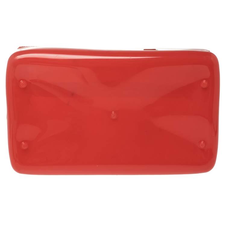 Pre Owned Furla Red Rubber Candy Satchel