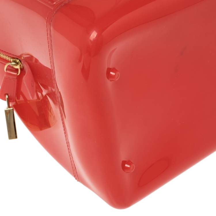 Pre Owned Furla Red Rubber Candy Satchel