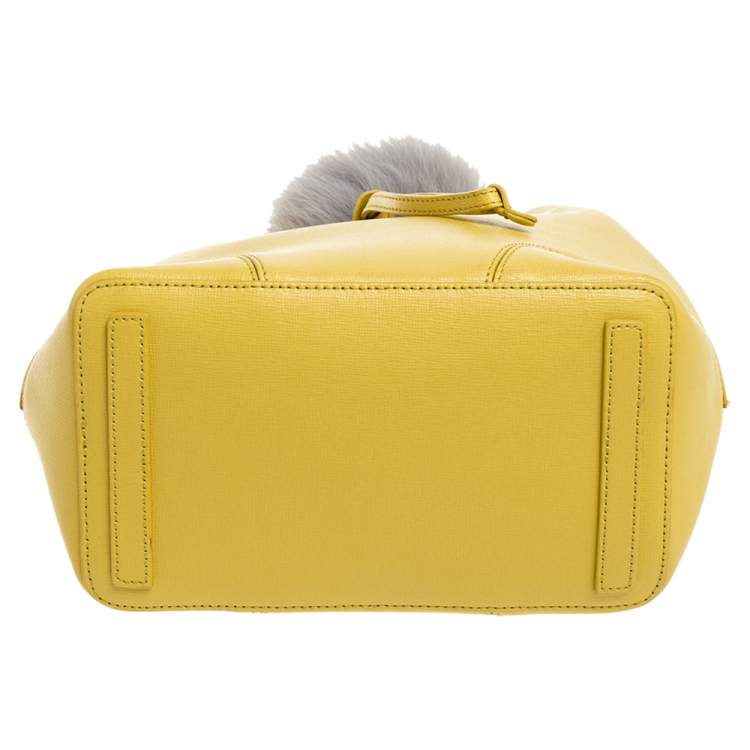 مملوكة مسبقًا Furla Yellow Leather Stacy Bucket Bag