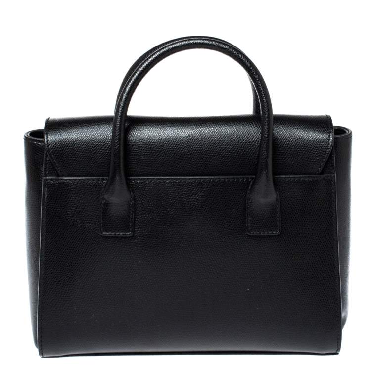 Pre Owned Furla Black Leather Small Metropolis Tote