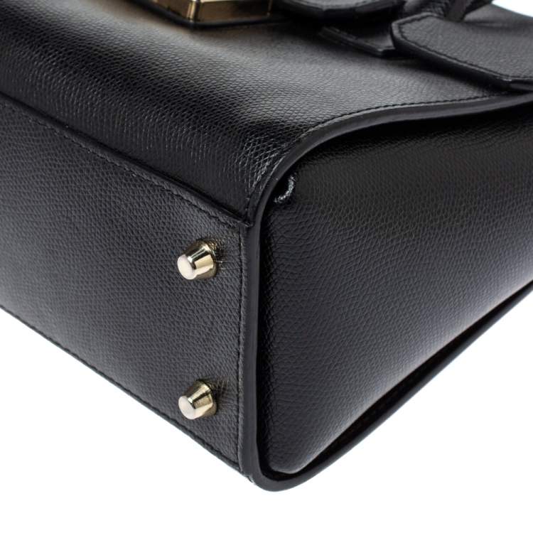 Pre Owned Furla Black Leather Small Metropolis Tote