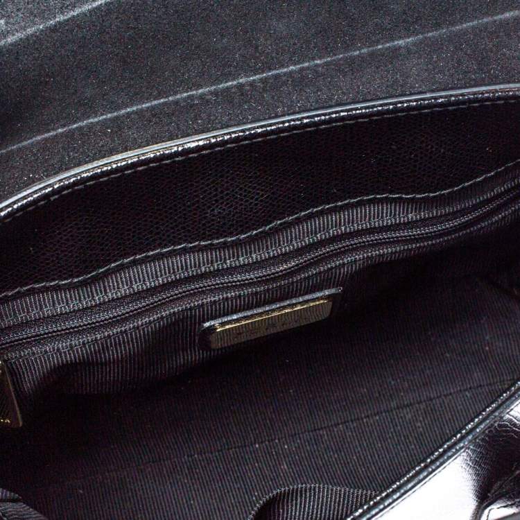 Pre Owned Furla Black Leather Small Metropolis Tote
