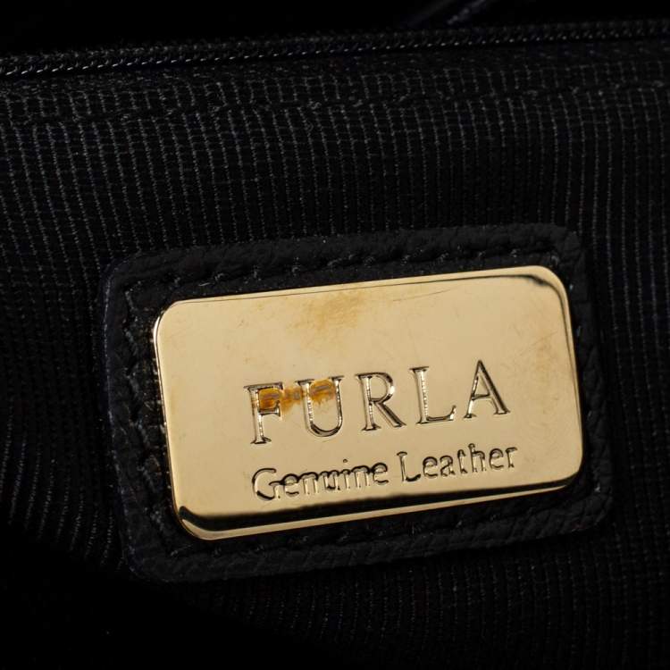 Pre Owned Furla Black Leather Small Metropolis Tote