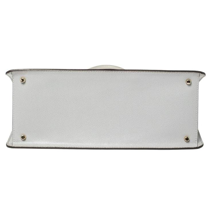 Pre Owned Furla Grey Leather Flap Top Handle Bag