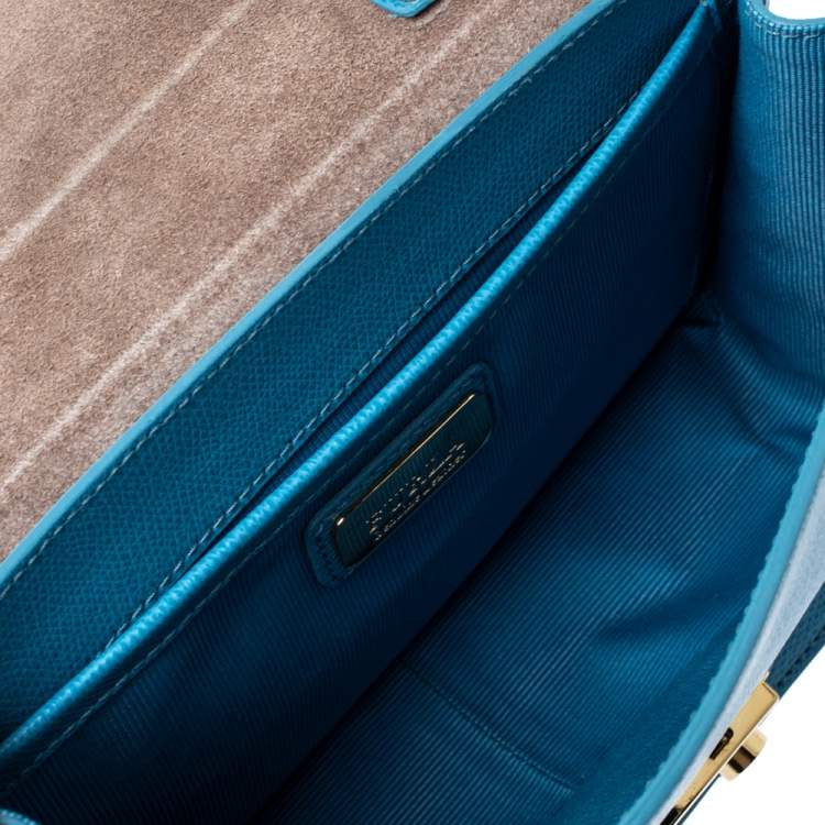 Pre Owned Furla Light Blue Leather Metropolis Top Handle Bag